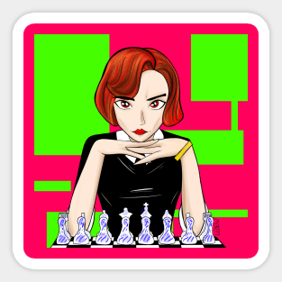 beth harmon the master in chess in queen's gambit Sticker